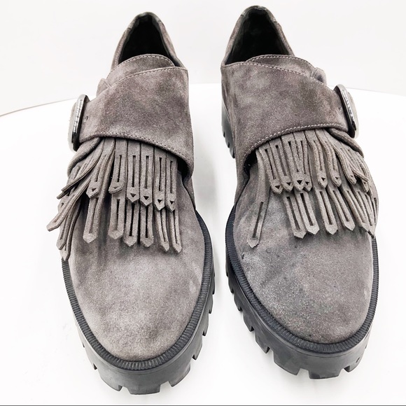 {Vis Spigia} Suede Fringed Loafers - Picture 16 of 16